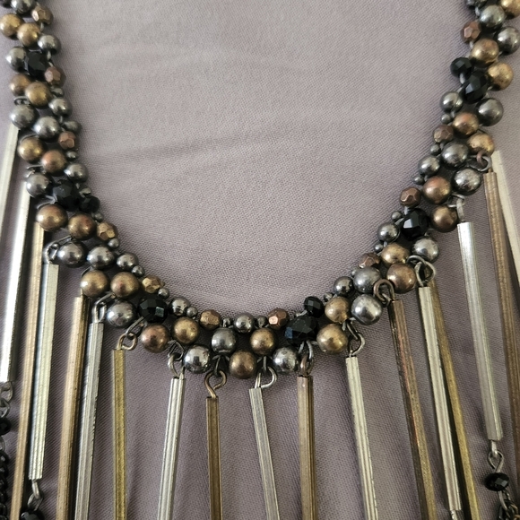 Beaded Tassle Bib Necklace - Picture 4 of 4